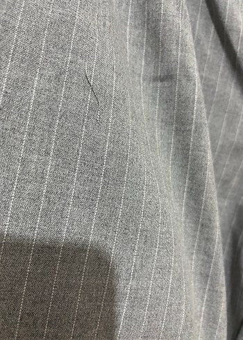 Gri Pilili Kadın Keten Kumaş Pantolon - Görsel 3