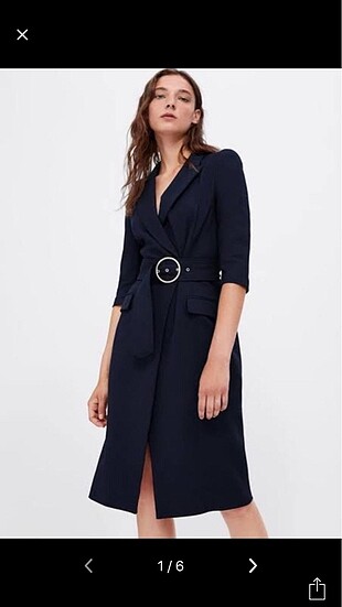 Zara Zara lacivert ofis/ceket elbise