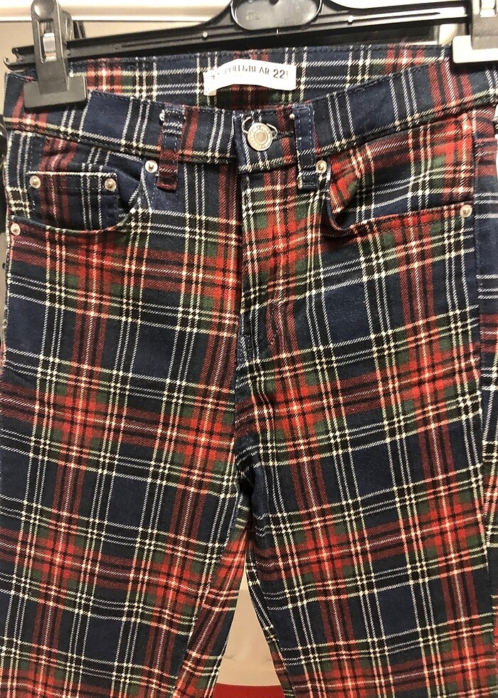 Pull and bear ekose pantolon - Görsel 3