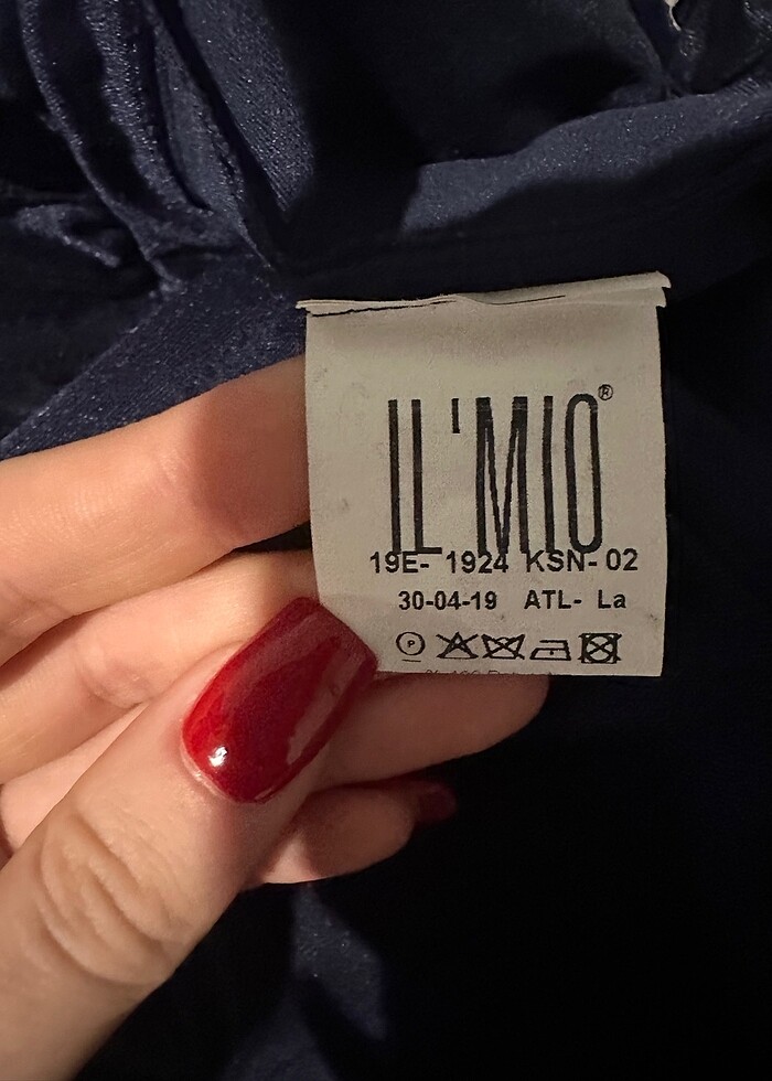 Lacivert Şifon Abiye Elbise - Görsel 5