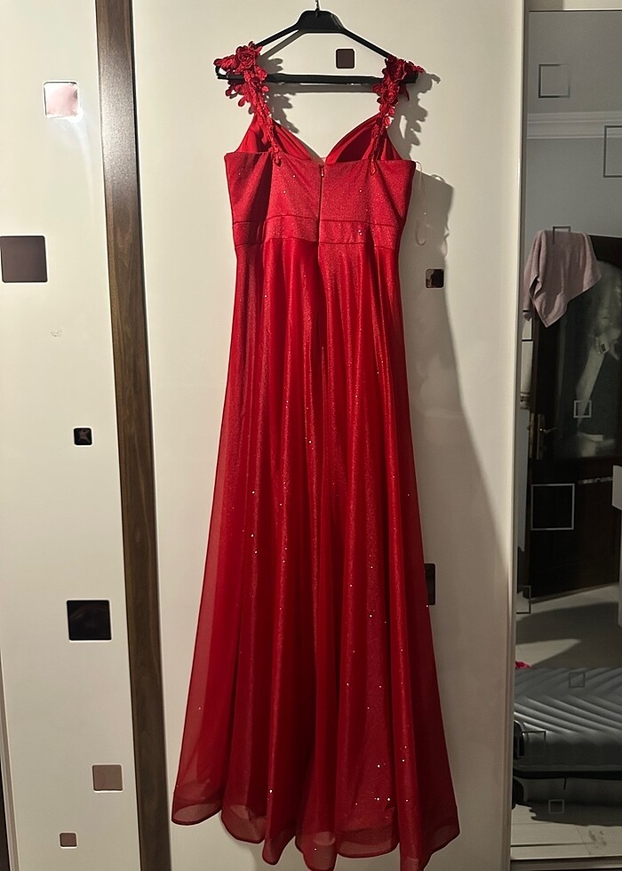Kırmızı abiye elbise - Görsel 5
