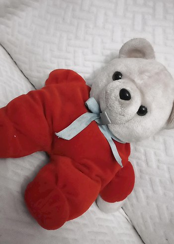 Kırmızı tulumlu peluş ayı oyuncak - Görsel 2