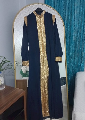 Uzun lacivert Gotik Kadın Elbise - Görsel 4