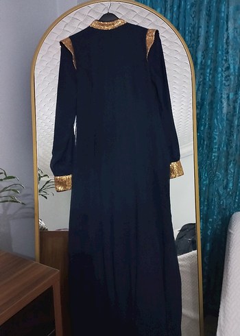 Uzun lacivert Gotik Kadın Elbise - Görsel 2