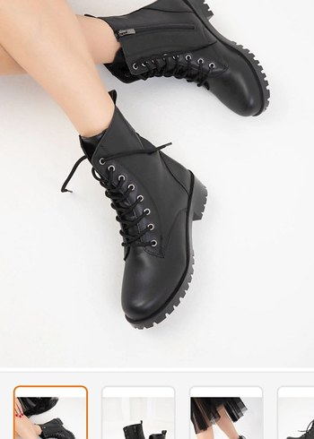 Siyah  Bağcıklı Kadın Bot - Görsel 3