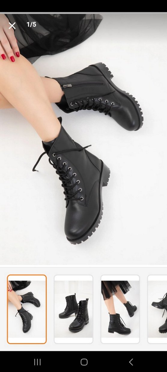 Siyah  Bağcıklı Kadın Bot - Görsel 3