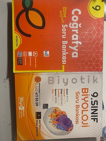 9. Sınıf Coğrafya ve Biyoloji test kitabı