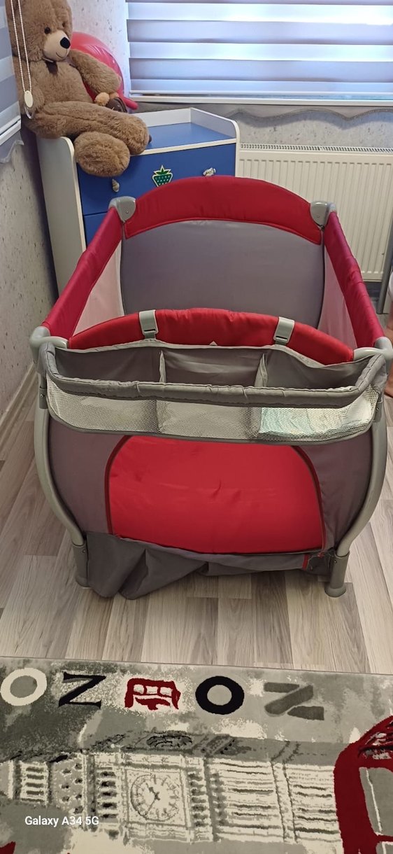 Koyu Kırmızı Oyun Parkı Yatağı - Görsel 3