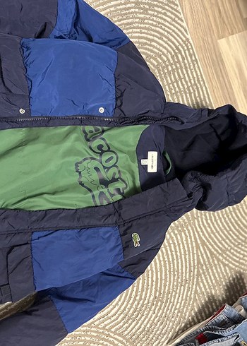 Lacoste Renk Bloklu Kapusonlu Mont