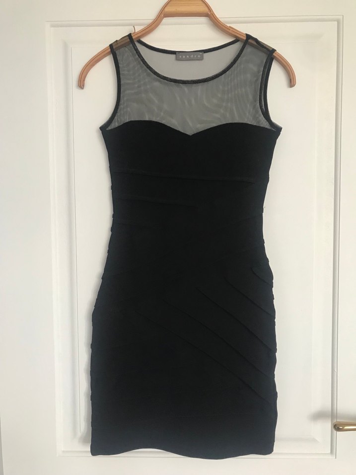 Siyah Fırfırlı Straplez Mini Elbise - Görsel 3