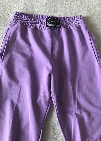 Düğmeli Mor Kadın Eşofman Altı - Görsel 2