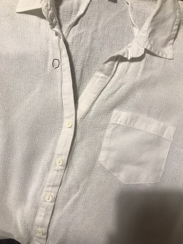 Uzun Kollu Beyaz Keten Gömlek - Görsel 2