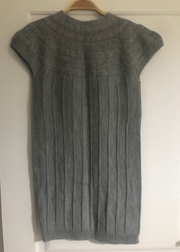 Gri Örgü Kolsuz Hırka - Görsel 2