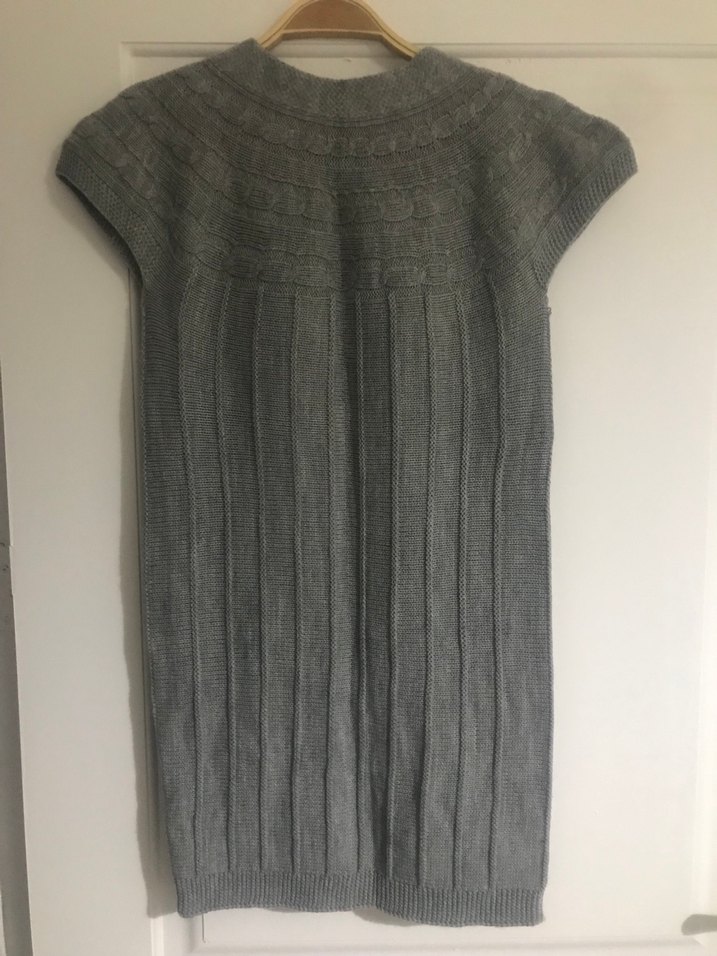 Gri Örgü Kolsuz Hırka - Görsel 2