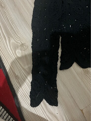 s Beden siyah Renk Zara dantel desenli bluz