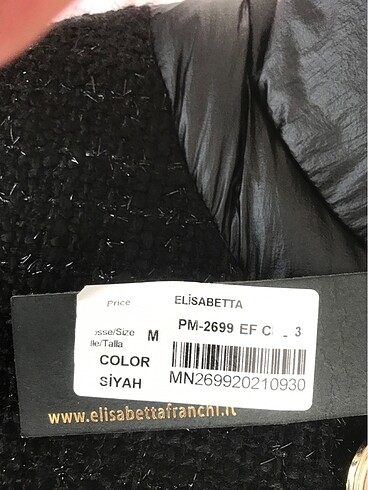 m Beden siyah Renk ELİSABETTA FRANCHİ MONT