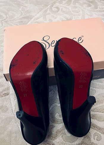 Kadın Siyah Rugan Topuklu Ayakkabı - Görsel 6