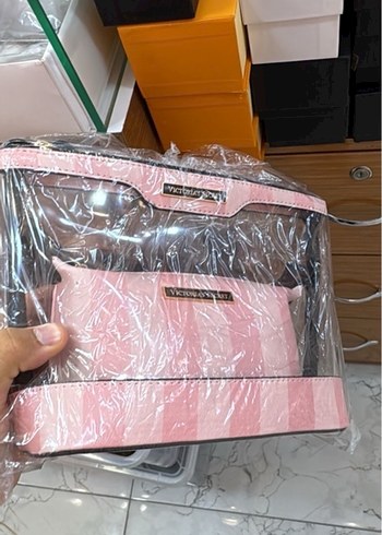 Pembe Transparan Fermuarlı Makyaj Çantası