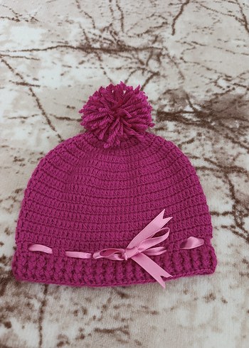 Pembe Örgü Çocuk Bere