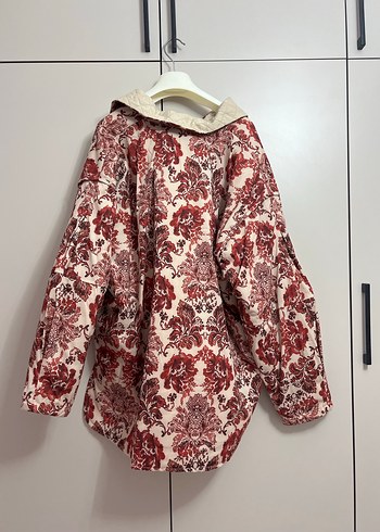 Bordo Desenli Bohem Kadın Kısa Ceket - Görsel 2