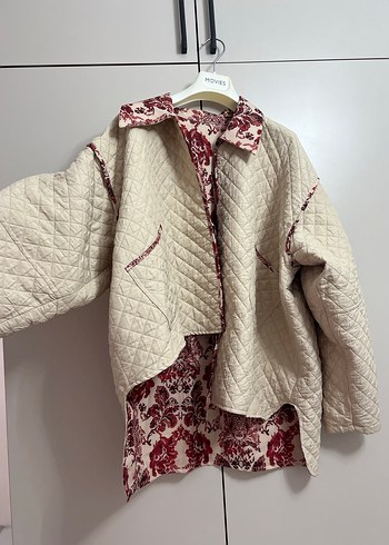 Bordo Desenli Bohem Kadın Kısa Ceket - Görsel 4