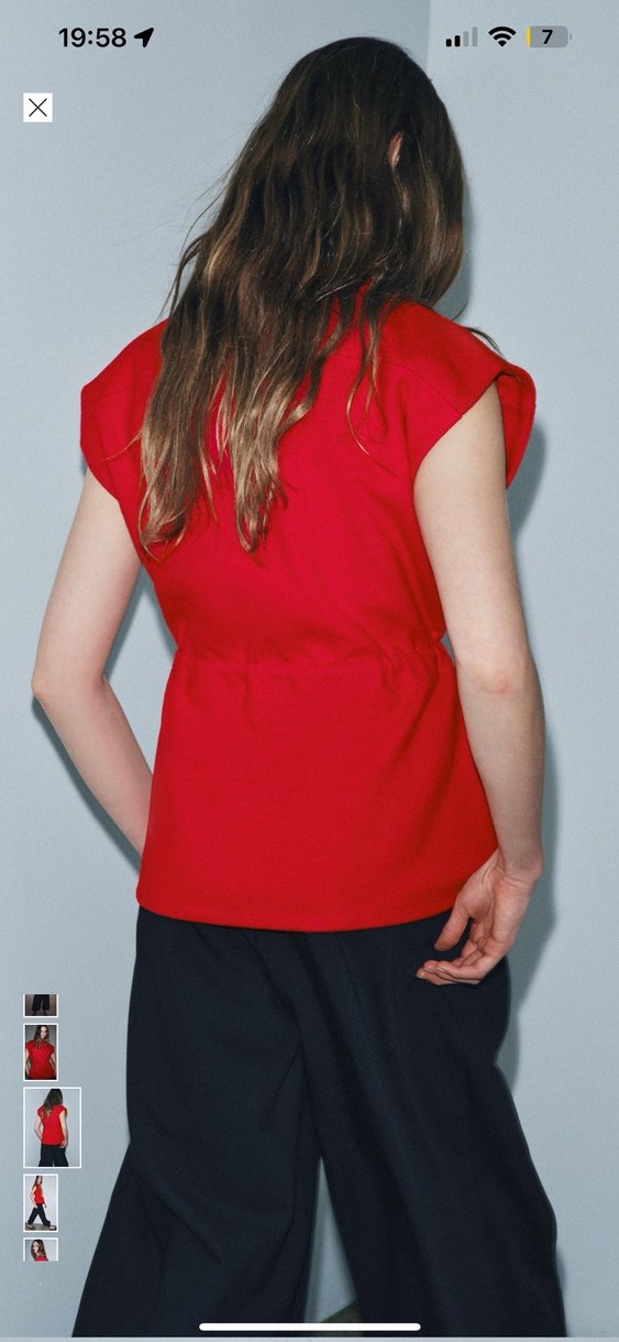 Kırmızı Yüksek Yakalı Midi Triko yelek - Görsel 3