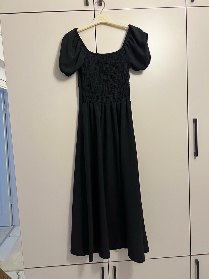 Siyah Uzun  Kadın Elbise - Görsel 2