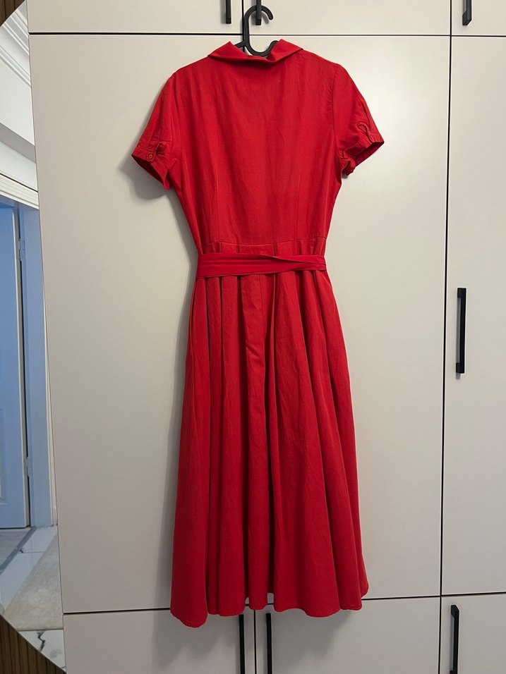 Kırmızı uzun elbise - Görsel 3