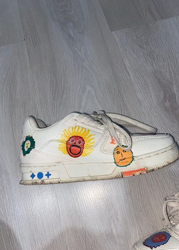 36 Beden Beyaz Kadın Spor Ayakkabı Velcro Detaylı louis vuitton özel seri