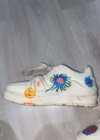 36 Beden beyaz Renk Beyaz Kadın Spor Ayakkabı Velcro Detaylı louis vuitton özel seri