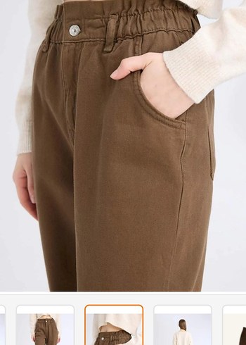 Bej Kadın Rahat Kesim Pantolon - Görsel 3