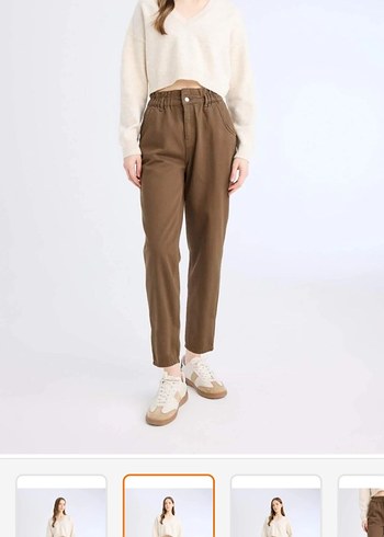 Bej Kadın Rahat Kesim Pantolon - Görsel 2