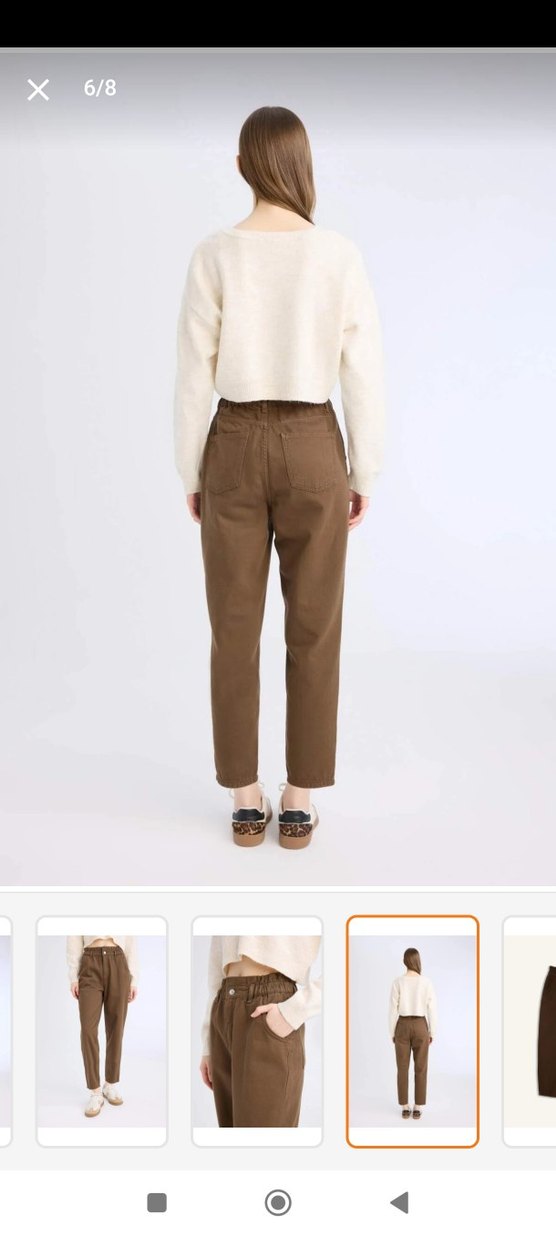 Bej Kadın Rahat Kesim Pantolon - Görsel 4