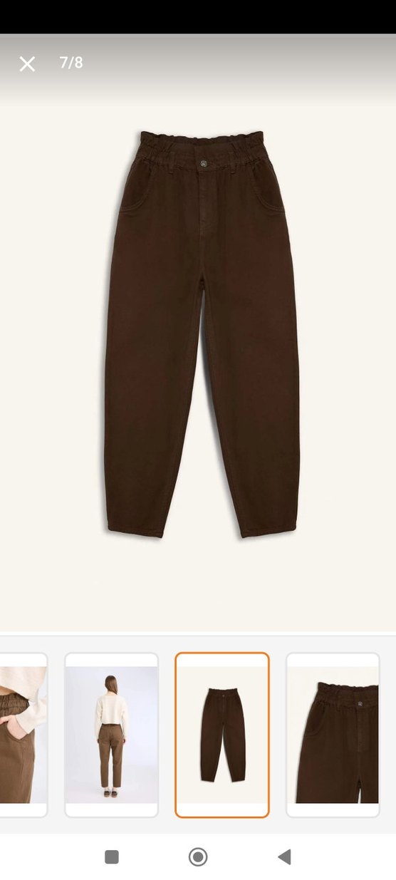 Bej Kadın Rahat Kesim Pantolon - Görsel 5