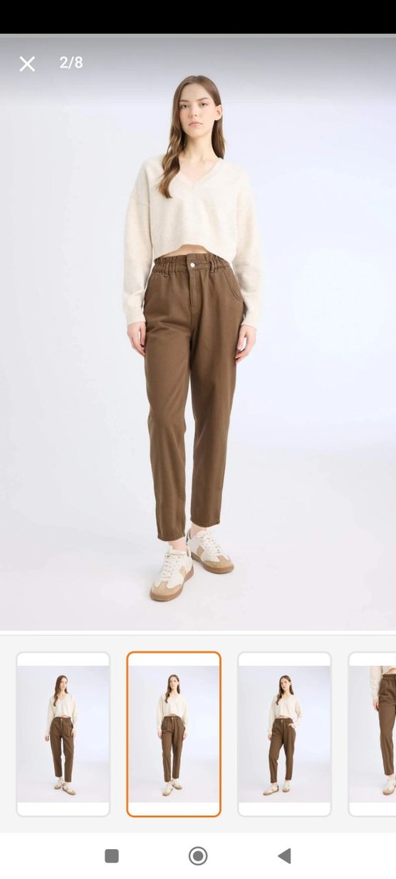 Bej Kadın Rahat Kesim Pantolon - Görsel 2