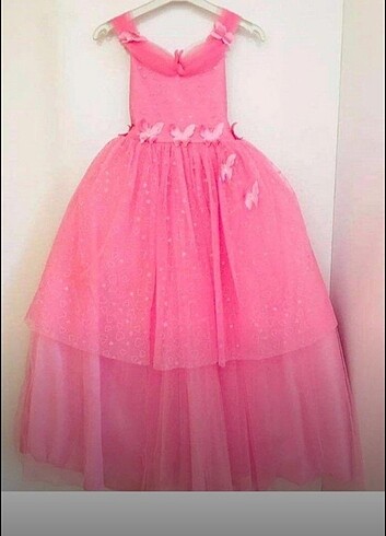 9 yaş Pembe renkli çocuk abiye