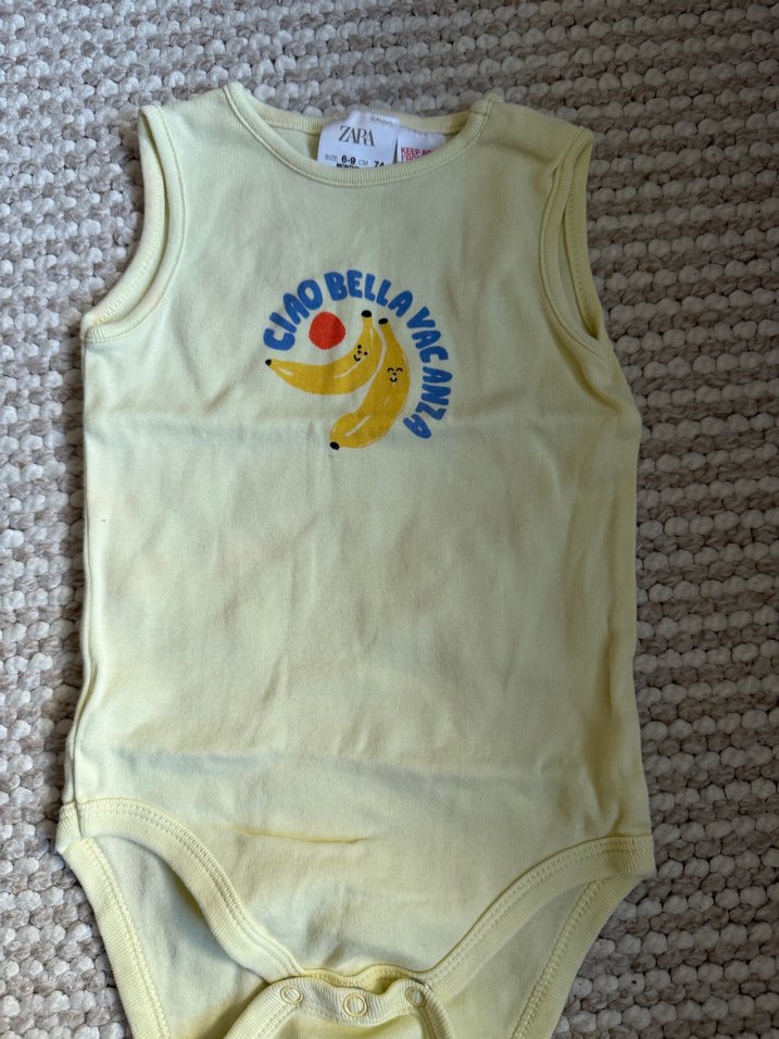 Pamuklu Baskılı Bebek Erkek Askılı Body - Görsel 3