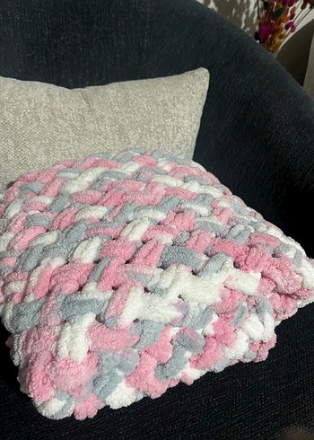 Pastel Renkli Çocuk Örgü Battaniye - Görsel 11