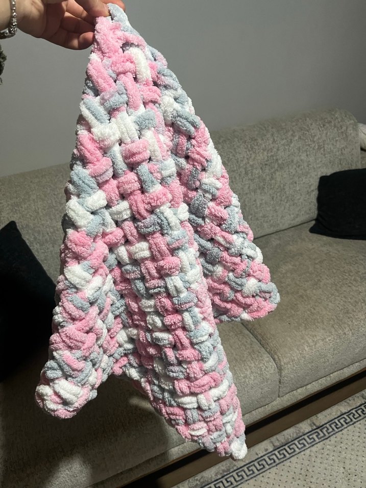 Pastel Renkli Çocuk Örgü Battaniye - Görsel 2