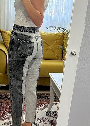 Diğer Kadın Gri siyah iki renkli Jean