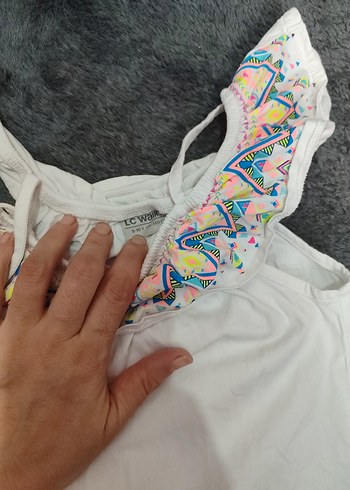 7 Yaş Beden pembe Renk Kız Çocuk Pembe Fırfırlı Straplez Bluz 4 lü set