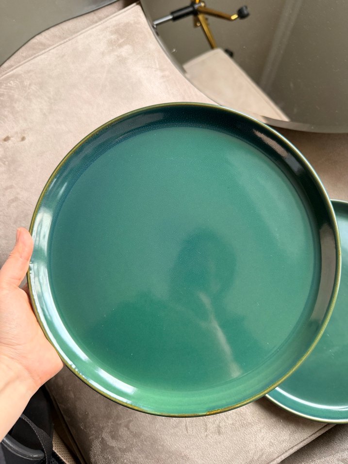 Parlak Turkuaz yeşil servis Tabağı Seti 2li - Görsel 2