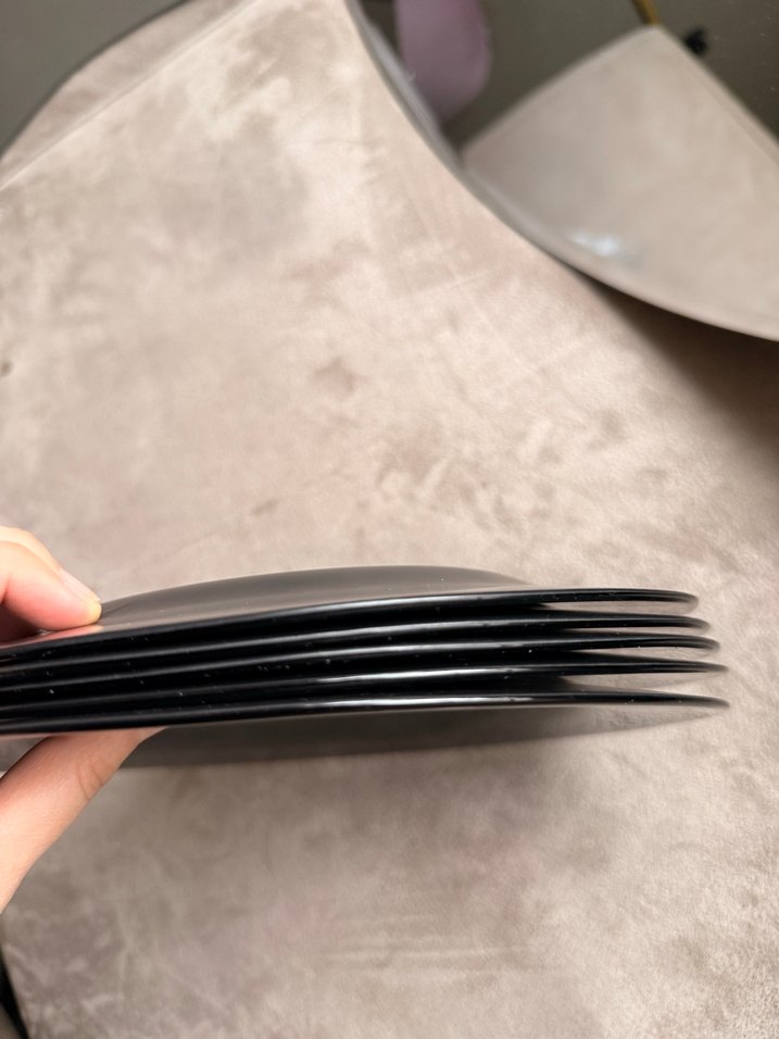 5 adet Siyah Servis tabağı cam - Görsel 2