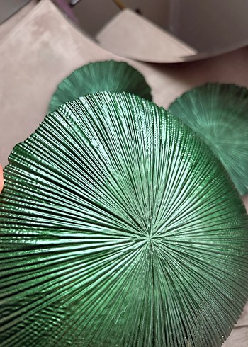 4lü Parlak Yeşil Bohem Tabak Seti - Görsel 2