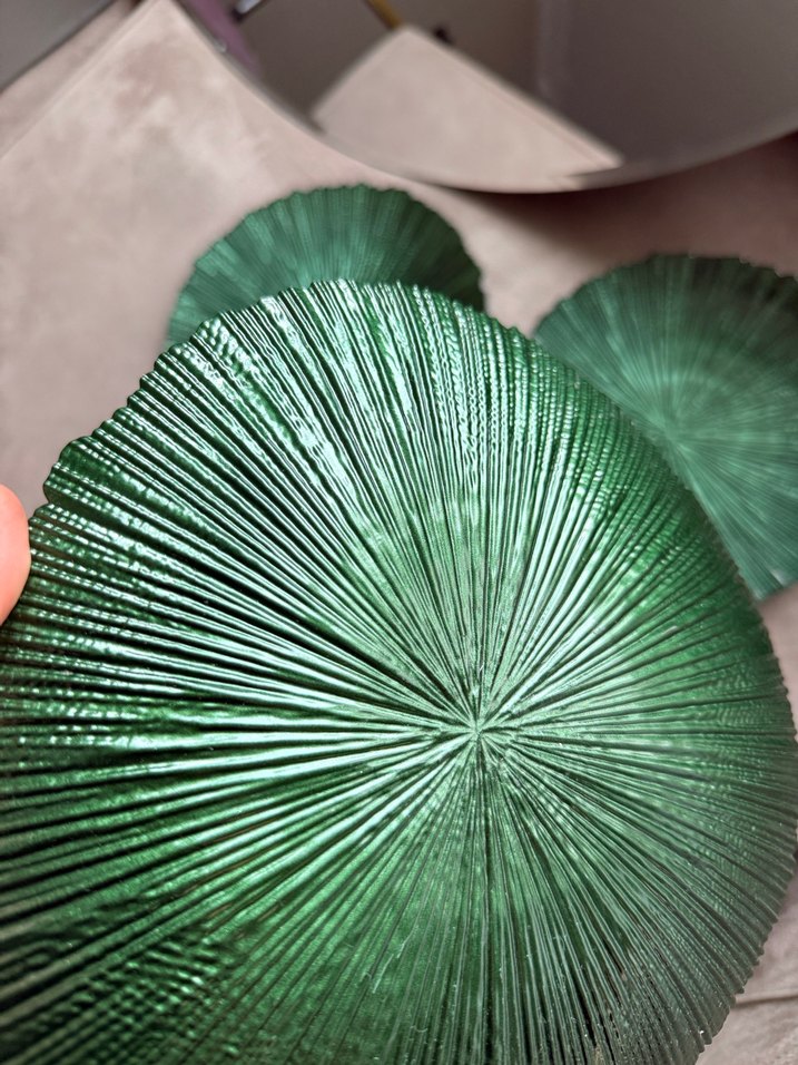 4lü Parlak Yeşil Bohem Tabak Seti - Görsel 2