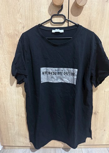 Siyah Oversize Tişört Baskılı