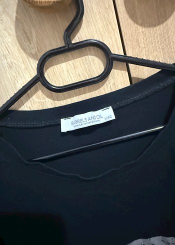 l Beden siyah Renk Siyah Oversize Tişört Baskılı