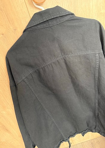Diğer Siyah Düğmeli Kadın Denim Ceket