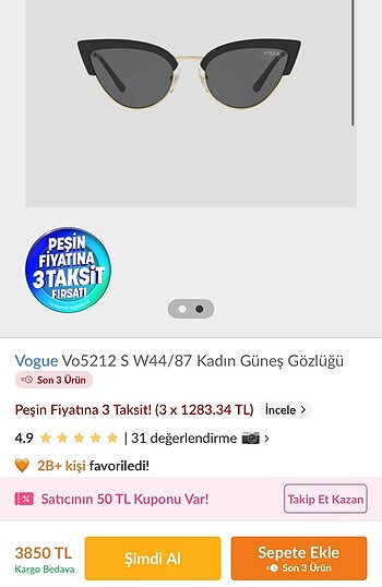 Vogue Vogue Kadın Güneş Gözlüğü