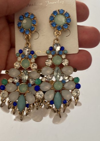 Uzun Çok Renkli Boncuklu Bohem Küpeler - Görsel 3